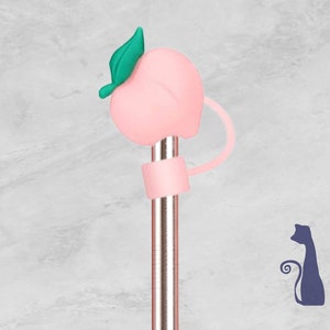 Peach Straw Topper, Straw Cover, Straw Charm, Straw Cap, Straw Topper, Fruit Straw Topper, Party Favors, Not For Stanley Straws