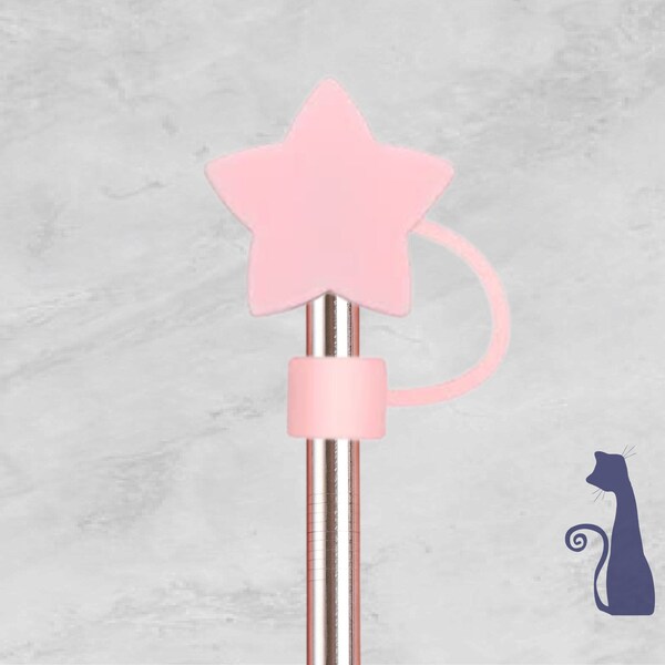 Star Pink Straw Topper, Straw Covers, Straw Charms, Straw Caps, Not For Stanley Straws