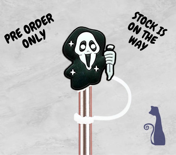 Ghostface Straw Topper, Scream Straw Topper, Halloween Straw