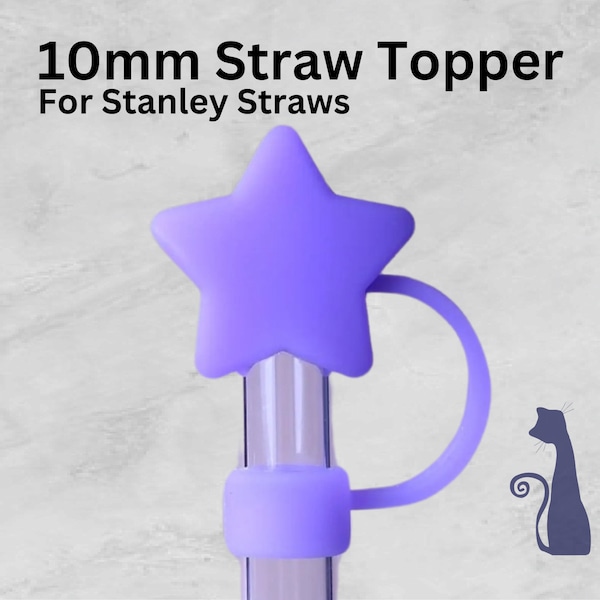 Star Straw Topper, 10mm Straw Topper, Purple Star, Straw Topper, Straw Covers, Straw Charms, Straw Caps,  Stanley Straws, Stanley Cup