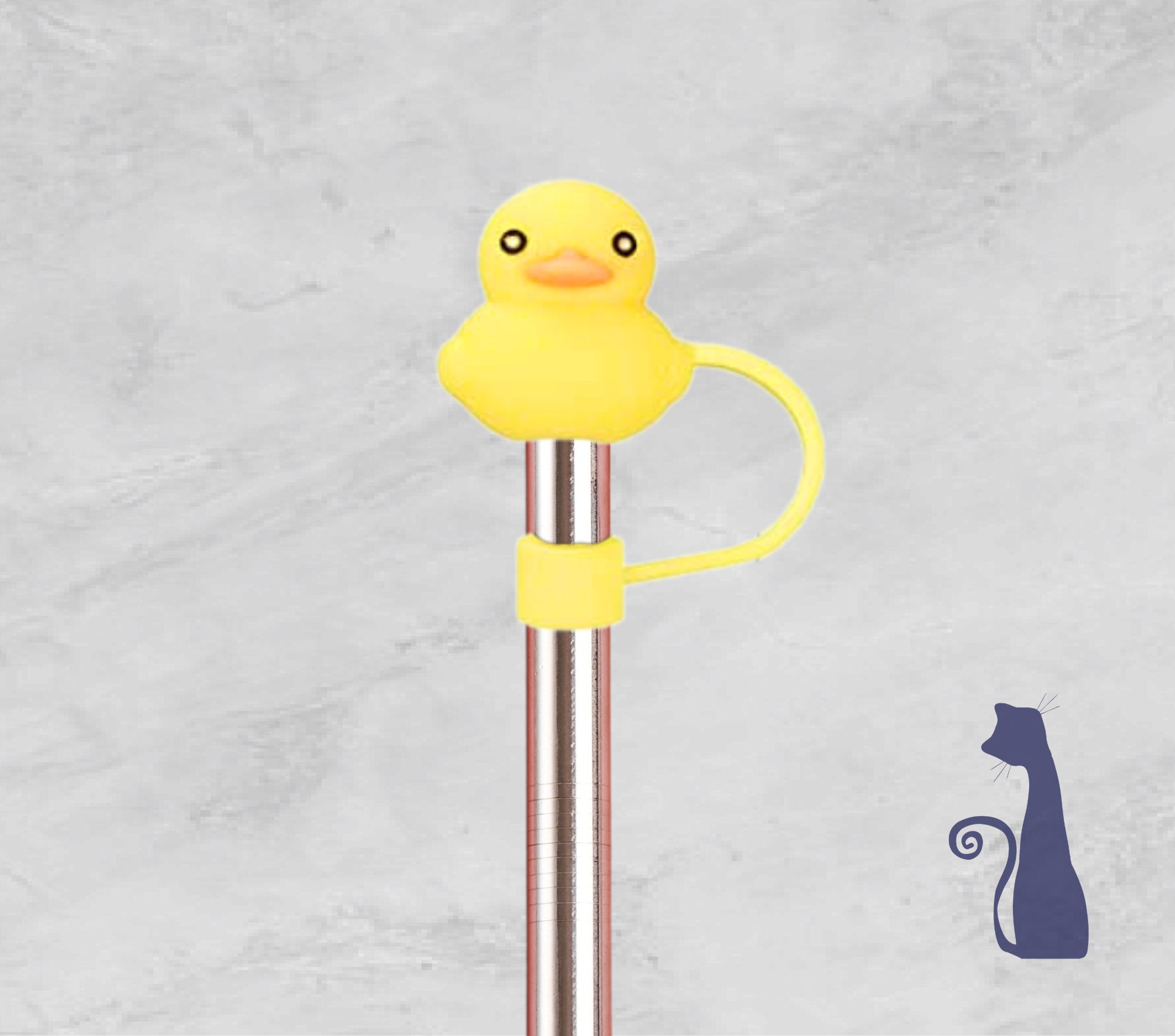 1pcs Silicone Straw Plug, Cute Duck Decor Straw Cover For Home