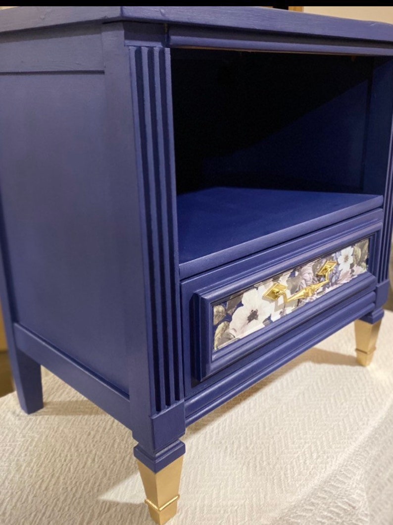 Stunning MCM Nightstand Solid Wood Milk Paint Prima Etsy