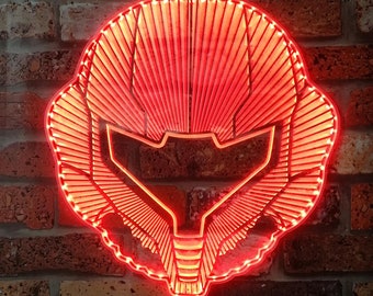 Metroid Samus Neon Light LED Sign, Fallout Fandom Man Cave decor, Custom Video Game Room Sign