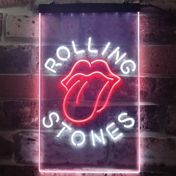 Enseigne LED néon Rolling Stones Band Club, décoration bar homme des cavernes, éclairage de bar musical, enseigne de groupe personnalisée