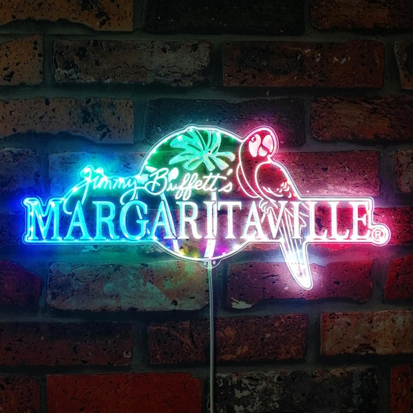 Jimmy Buffett Margaritaville Beer Bar Neon Light LED Sign, Man Cave decor, Home Bar Light