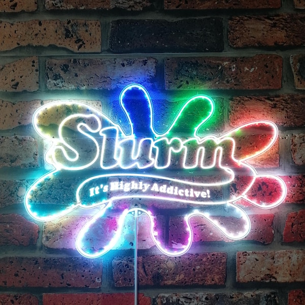 Slurm Soda Neon Light LED Sign, Futurama fan art, Man Cave decor, TV Show inspired Night Light Sign