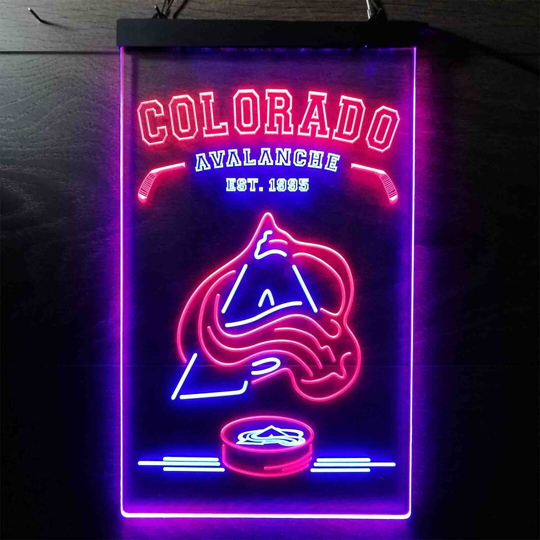Colorado Avalanche Neon Light LED Sign, Sports Bar Man Cave Decor, Home ...