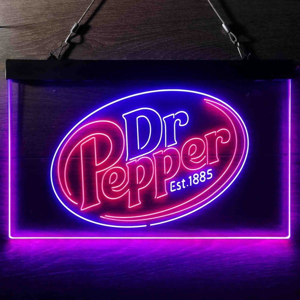 Dr Pepper Neon Light LED Sign, Bar Man Cave decor, Home Bar Light, Custom Beer Sign