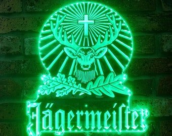 Jagermeister Beer Bar Neon Light LED Sign, Man Cave decor, Home Bar Light