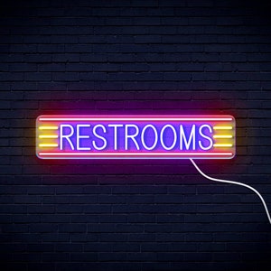 RESTROOMS Text Quote Bar Shop Man Cave Decor Ultra-Bright LED Neon Sign st16-fn-i4124