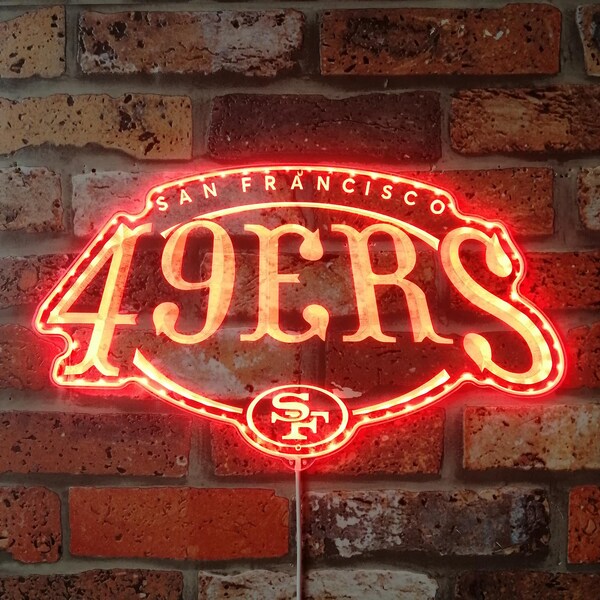 San Francisco 49ers Neon LED-Schild, Sports Bar Licht Wanddekor, Man Höhlenlicht, Benutzerdefinierte LED-Schild