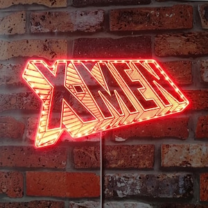 X-Men Comic Class Logo Neon Light LED Sign, Man Cave decor, Night Light, Custom Video Game Room Sign