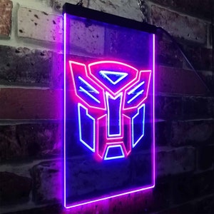 Autobots Transformers Neon Light LED Sign, Man Cave decor, Home Bar Light, Custom Video Game Room Sign