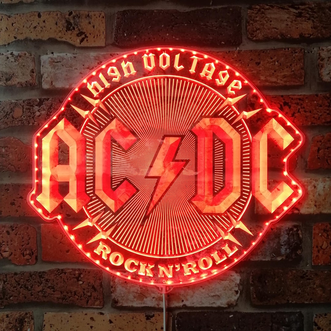 ACDC Neon Light LED Sign, Man Cave Decor, Home Bar Light, Music Bar ...