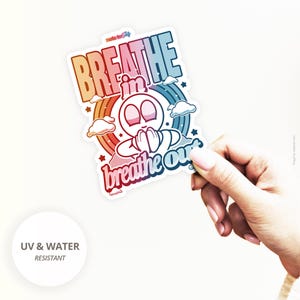 Breathe In Breathe Out, Breathe Sticker, Just Breath, Self Care Reminder, Yoga, Meditation, Mindfulness Kiss-Cut Vinyl Decals