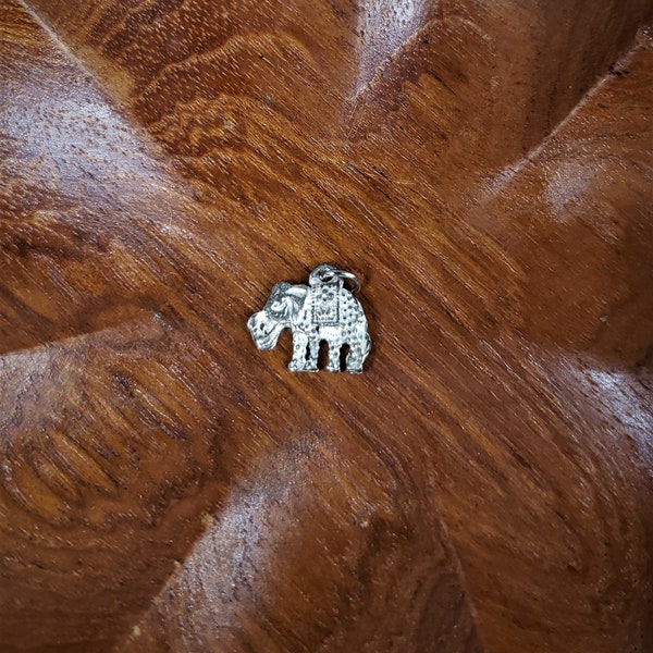 Vintage Joy Collection - Tiny but Adorably Detailed Silver Colored Elephant Pendant - Chain not included