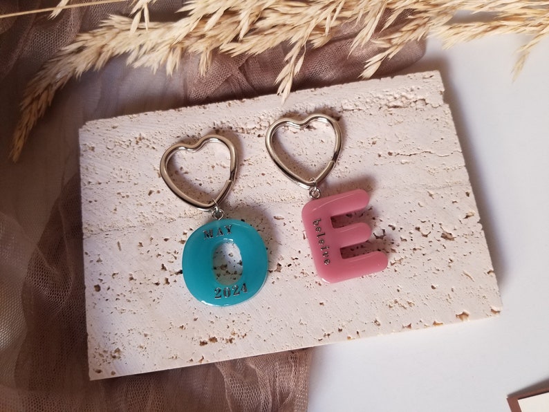 Beautiful Keychains With Letters Custom Letter Initial Cute Keychain, Beautiful Keychains, Luggage Tag ...