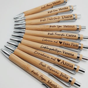 Kugelschreiber personalisiert mit Namen: Mama, Papa, Oma, Opa, Lehrerin, Erzieherin, Hebamme, Freundin, Trauzeugin, Kollegin