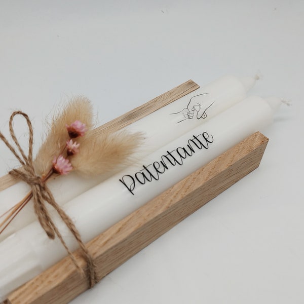 Godmother gift | Ask godmother | Stick candle with saying | Godfather gift set