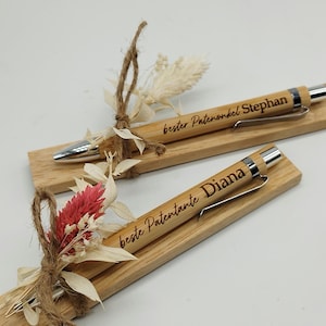 Patentante Geschenk & Patenonkel Geschenk: Kugelschreiber personalisiert mit Namen