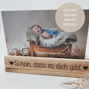 Kartenhalter Holz personalisiert mit Lasergravur, Bildleiste, Bilderhalter, Fotoleiste, Postkartenhalter
