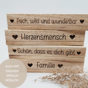 Kartenhalter Holz personalisiert mit Lasergravur, Bildleiste, Bilderhalter, Fotoleiste, Postkarten-Halterung