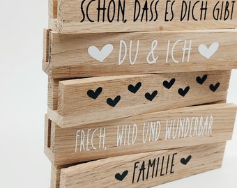 Kartenhalter aus Holz personalisiert, Bildleiste, Bilderhalter, Fotoleiste, Postkartenhalter, Geschenk zur Geburt, Hochzeit, Geburtstag