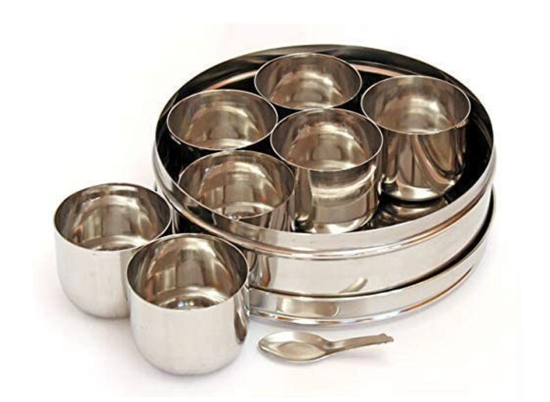 Stainless Steel Spice Box 7 Spaces for Spices Authentic Etsy