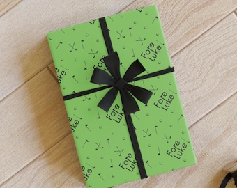 Personalised Golf Gift Wrap – Custom Wrapping Paper for Golf Lovers, Luxury Sports -Themed Gift Wrap, Recyclable Golf Fan Wrapping Paper