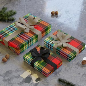 Tartan Gift Wrap – Luxury Eco Wrapping Paper with Classic Plaid Design, Recyclable Gift Wrap for Birthdays, Christmas & Scottish Gifts image 1