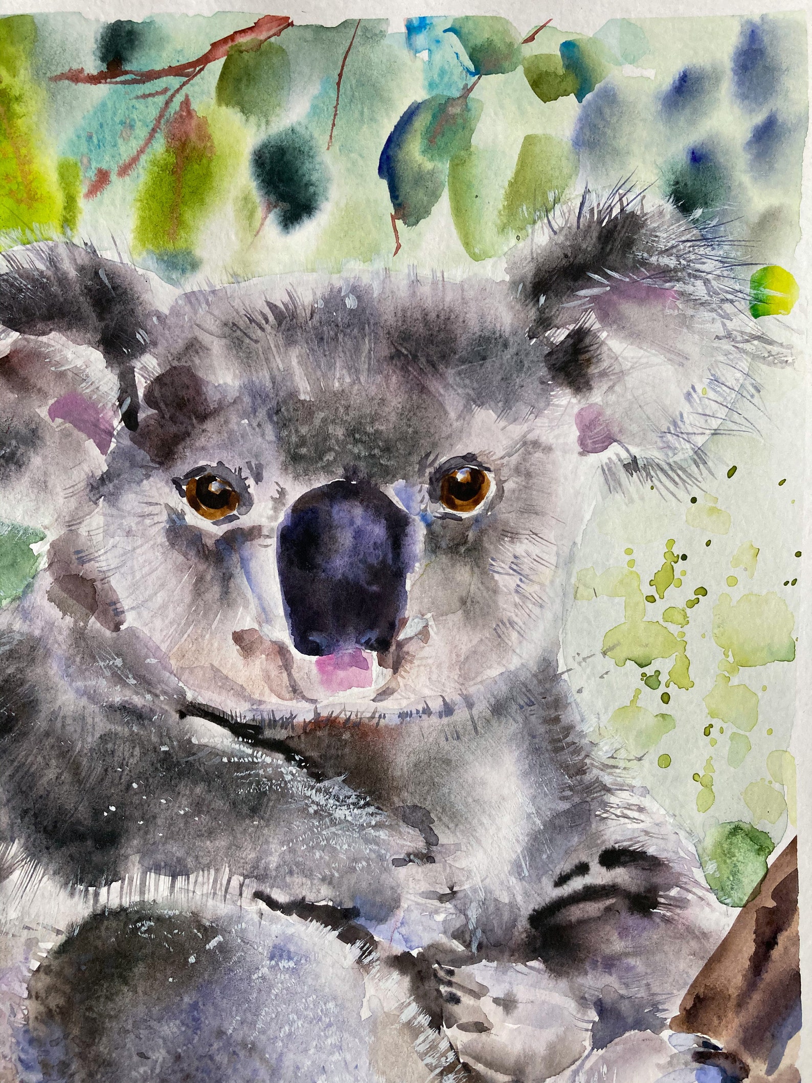 cute-koala-bear-painting-bear-watercolor-painting-animal-etsy