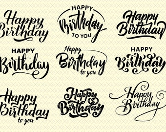 HAPPY BIRTHDAY FONTS - svg