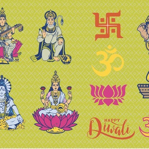 Hindu Gods in Colour - SVG