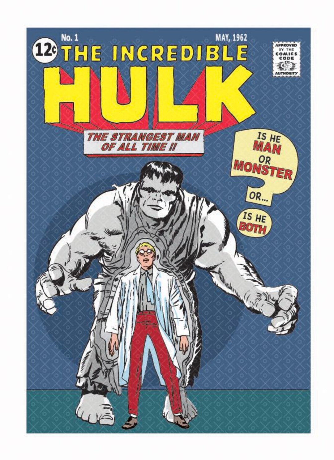 The HULK First Issue Cover Art, Redrawn and Simplified Vector Art PNG ...