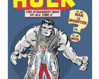 Arte da capa da primeira edição de HULK, redesenhada e simplificada em formato vetorial PNG.