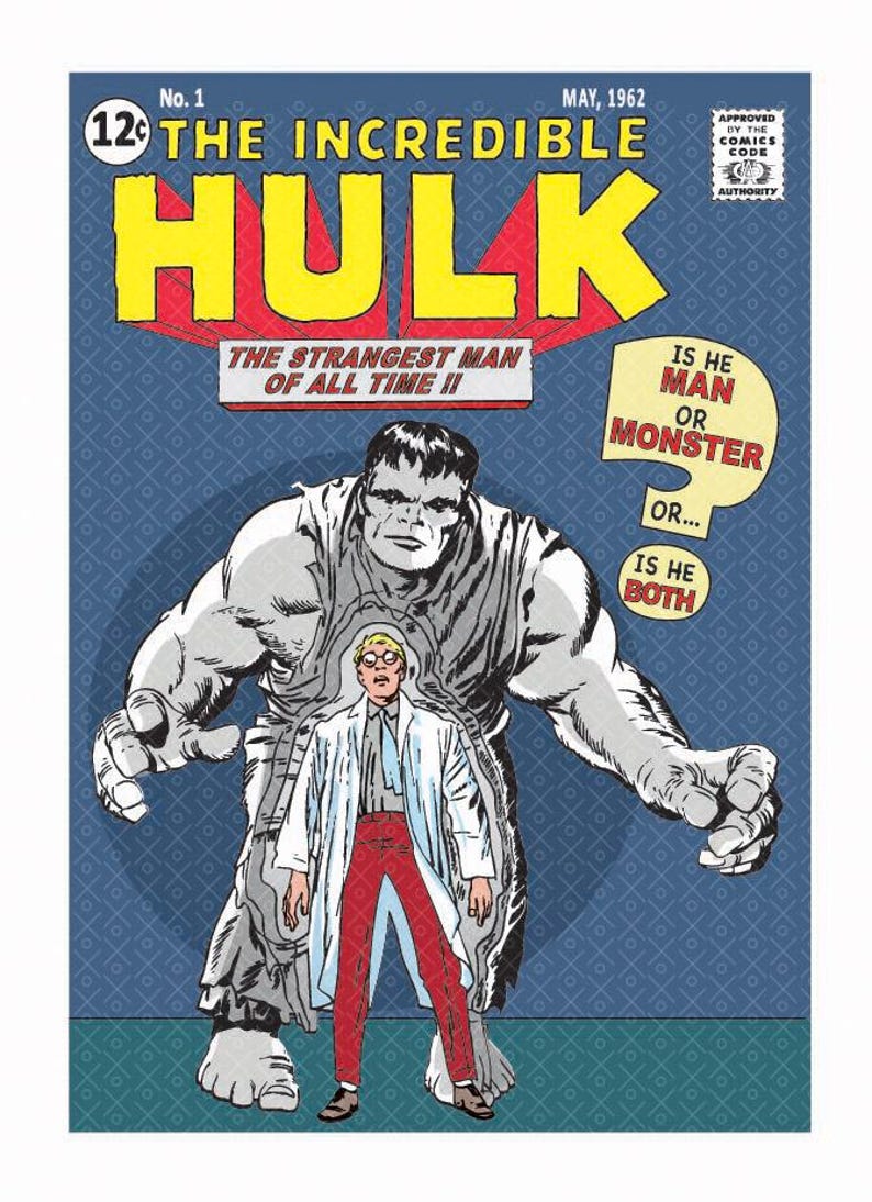 The HULK First Issue Cover Art, Redrawn and Simplified Vector Art PNG ...