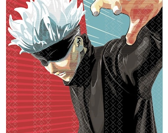 Gojo. Anime. Jujutsu Aisén A3 Poster, Hi Res JPEG Portrait. - Etsy