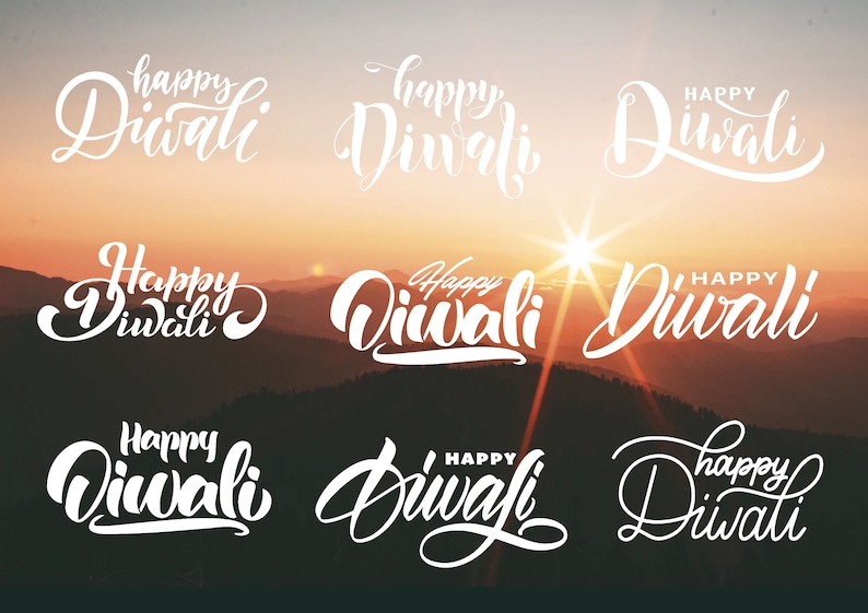 Script Background Diwali Happy Diwali Fonts - SVG - Etsy