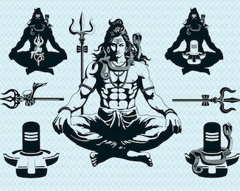 Shiva, Deus Hindu, ilustração vetorial, arquivos SVG, EPS, PNG