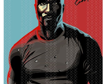 Luke Cage A3 Poster Marvel, super-herói, retrato JPEG de alta resolução.