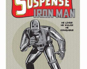 Arte da capa da primeira edição do Homem de Ferro, redesenhada e simplificada em formato vetorial PNG.