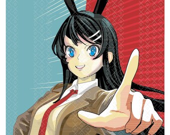 Mia. Patife Senpai. Anime. Pôster A3, retrato JPEG de alta resolução.