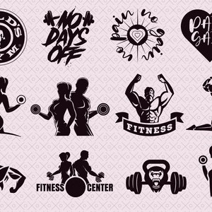 Fitness, Fitnessstudio-Logos. SVG, EPS, PNG