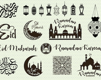Eid Mubarak Fonts, Ramadan Kareem, SVG, PNG, EPS