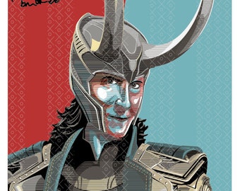Loki, Asgard. Poster A3 Marvel, super-herói, retrato JPEG de alta resolução.