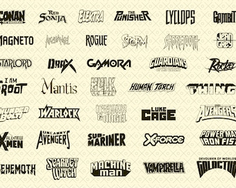 Logotipos de histórias em quadrinhos de super-heróis #3