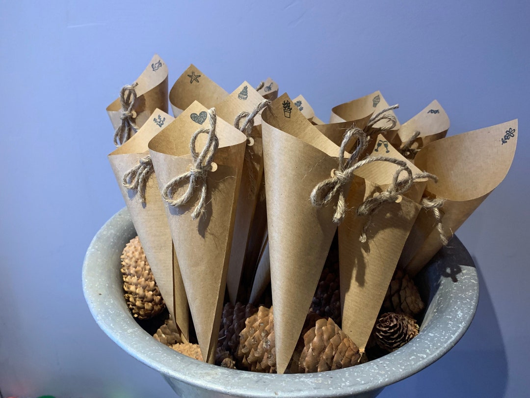 Cornet confettis personnalisable pour une déco de mariage champêtre