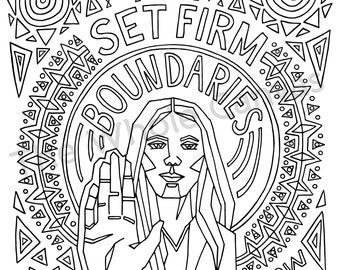 Set Firm Boundaries Coloring Page downloadable print for wall decor and stress relief