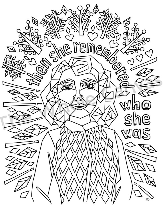 Empowerment Coloring Page digital download printable wall - Etsy México