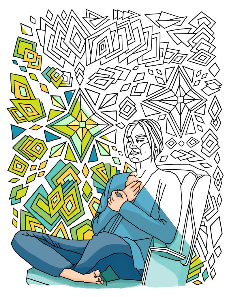 Trust Your Gut Coloring Page downloadable wall art for stress relief and motivation image 7